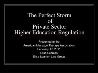 The Perfect Storm of Private Sector Higher Education Regulation