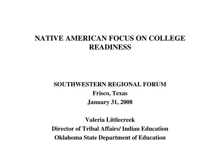 native american focus on college readiness