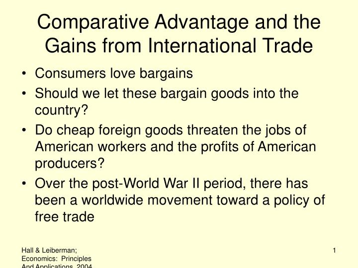 comparative advantage and the gains from international trade
