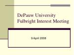 DePauw University Fulbright Interest Meeting - slide 1