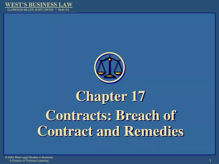 chapter 17 contracts breach of contract and remedies