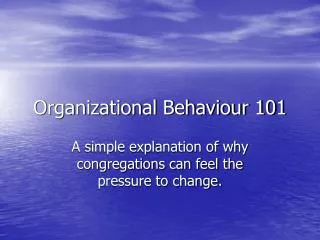 Organizational Behaviour 101