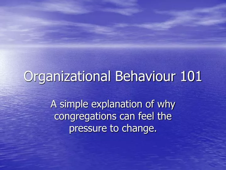 organizational behaviour 101