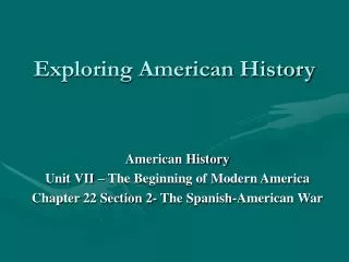 exploring american history