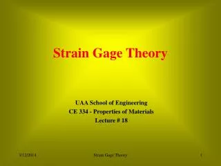 Strain Gage Theory