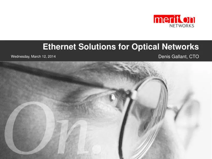 ethernet solutions for optical networks