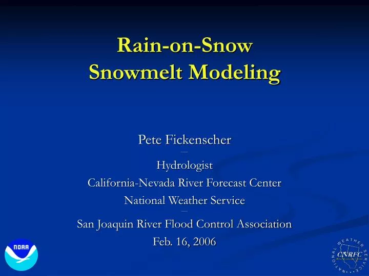 rain on snow snowmelt modeling