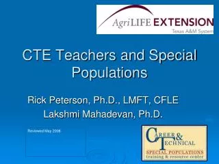 CTE Teachers and Special Populations