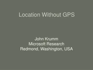 Location Without GPS