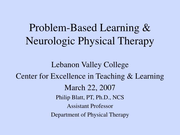 problem based learning neurologic physical therapy