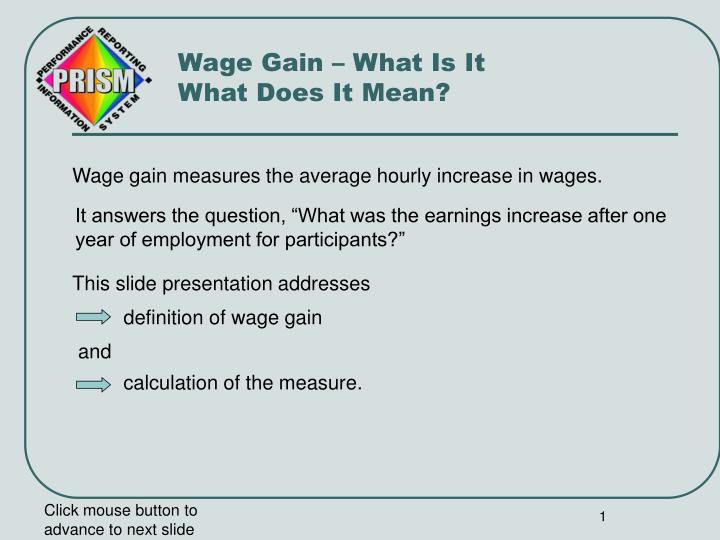 wage gain what is it what does it mean
