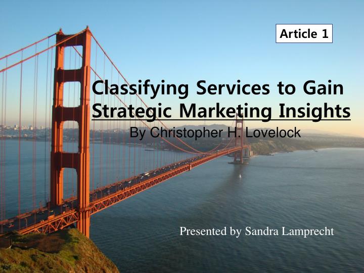 classifying services to gain strategic marketing insights