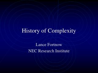 History of Complexity