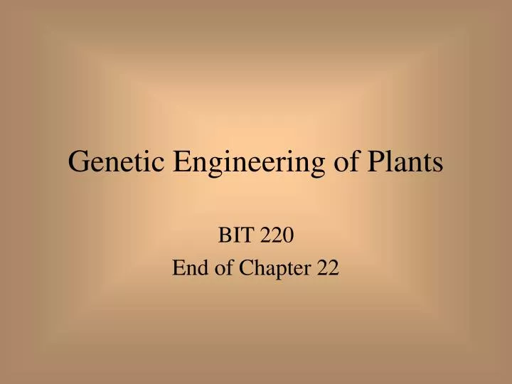 genetic engineering of plants