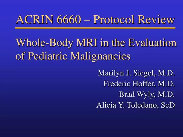 whole body mri in the evaluation of pediatric malignancies
