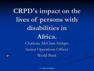 CRPD's impact on the lives of persons with disabilities in Africa.