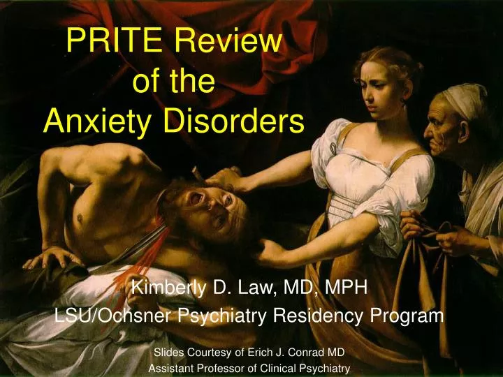 prite review of the anxiety disorders