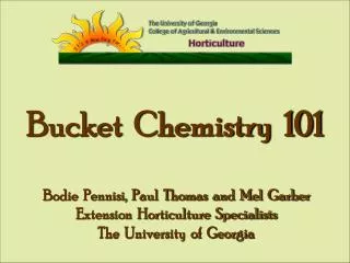 Bucket Chemistry 101