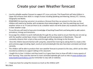 Create your own Weather forecast