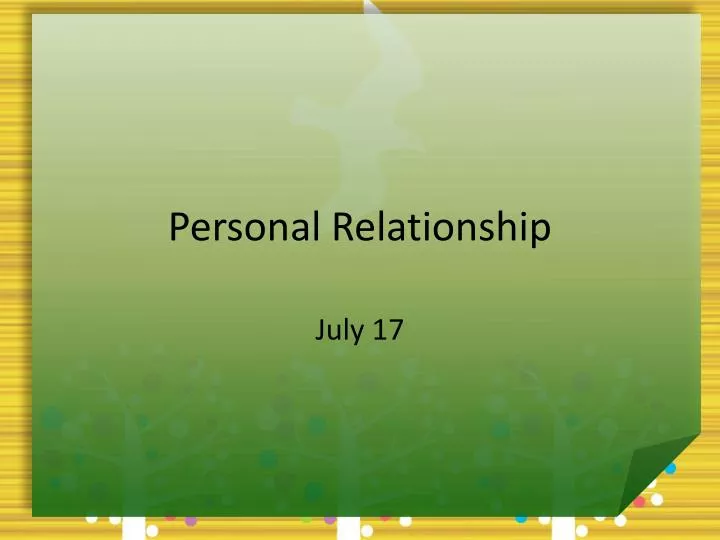 personal relationship