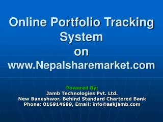 Online Portfolio Tracking System on Nepalsharemarket