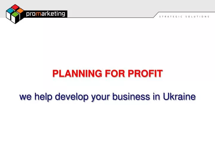 planning for profit we help develop your business in ukraine