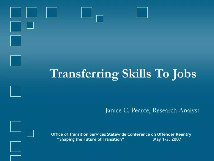 transferring skills to jobs