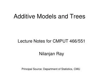 Additive Models and Trees