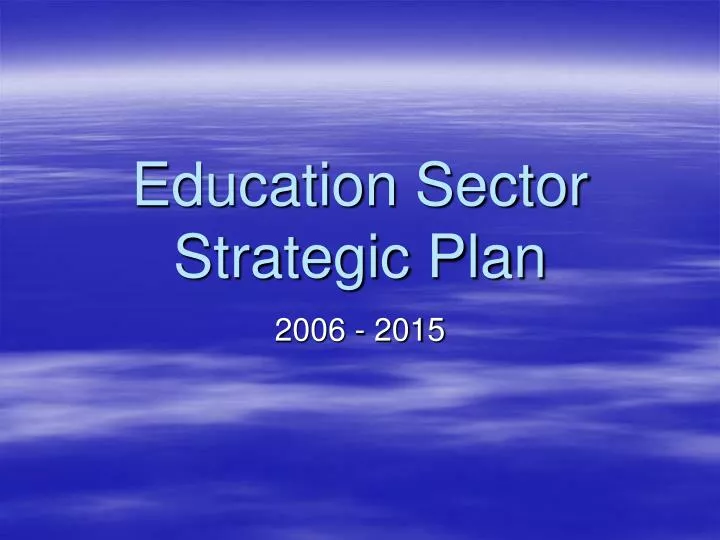 education sector strategic plan