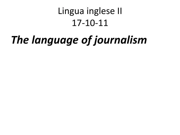 lingua inglese ii 17 10 11