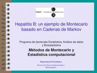 Hepatitis B: un ejemplo de Montecarlo basado en Cadenas de Markov