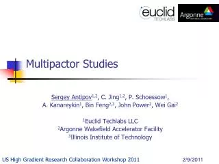 Multipactor Studies