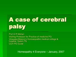 A case of cerebral palsy