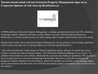 Toronto-based rental veteran Greenwin Property Management si