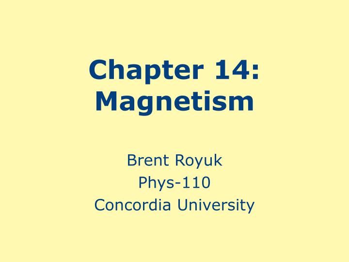 chapter 14 magnetism