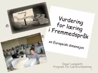 Vurdering for læring i Fremmedspråk en Europeisk dimensjon