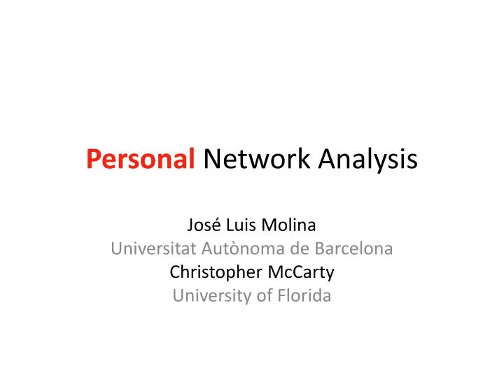 personal network analysis