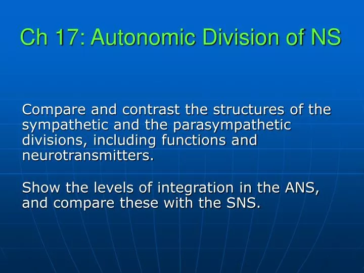 ch 17 autonomic division of ns