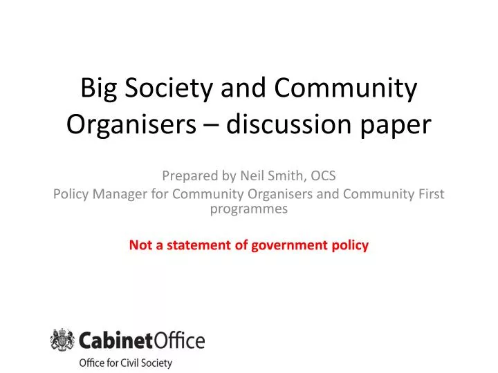 big society and community organisers discussion paper