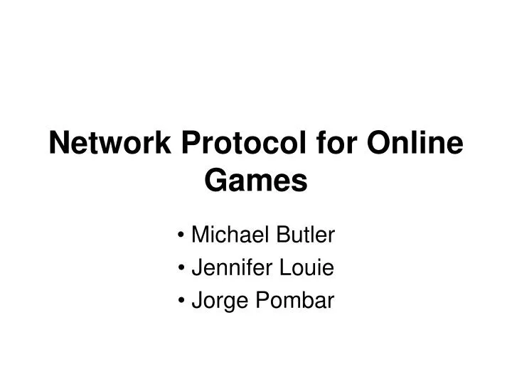 network protocol for online games