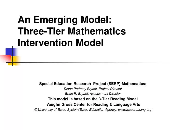 an emerging model three tier mathematics intervention model
