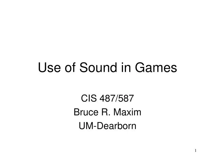 use of sound in games