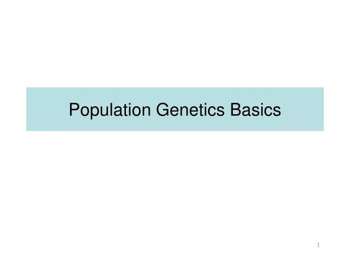 population genetics basics