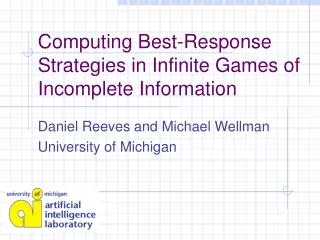 Computing Best-Response Strategies in Infinite Games of Incomplete Information