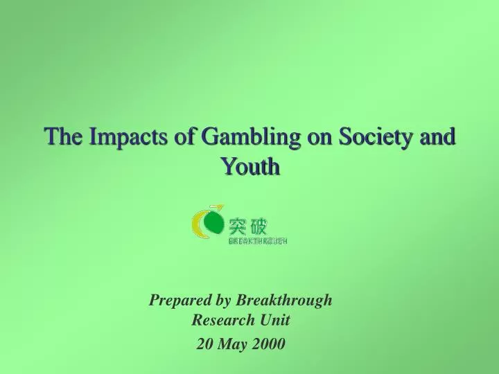 the impacts of gambling on society and youth