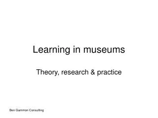 Learning in museums