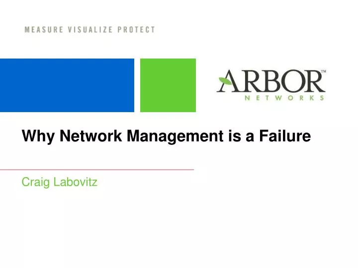 why network management is a failure