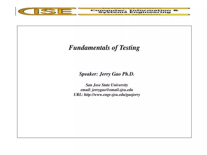 fundamentals of testing