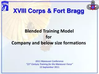 XVIII Corps &amp; Fort Bragg