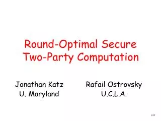 Round-Optimal Secure Two-Party Computation